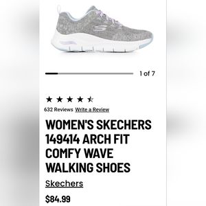 WOMEN'S SKECHERS 149414 ARCH FIT COMFY WAVE WALKING SHOES